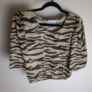 Ganni Animal print crop t